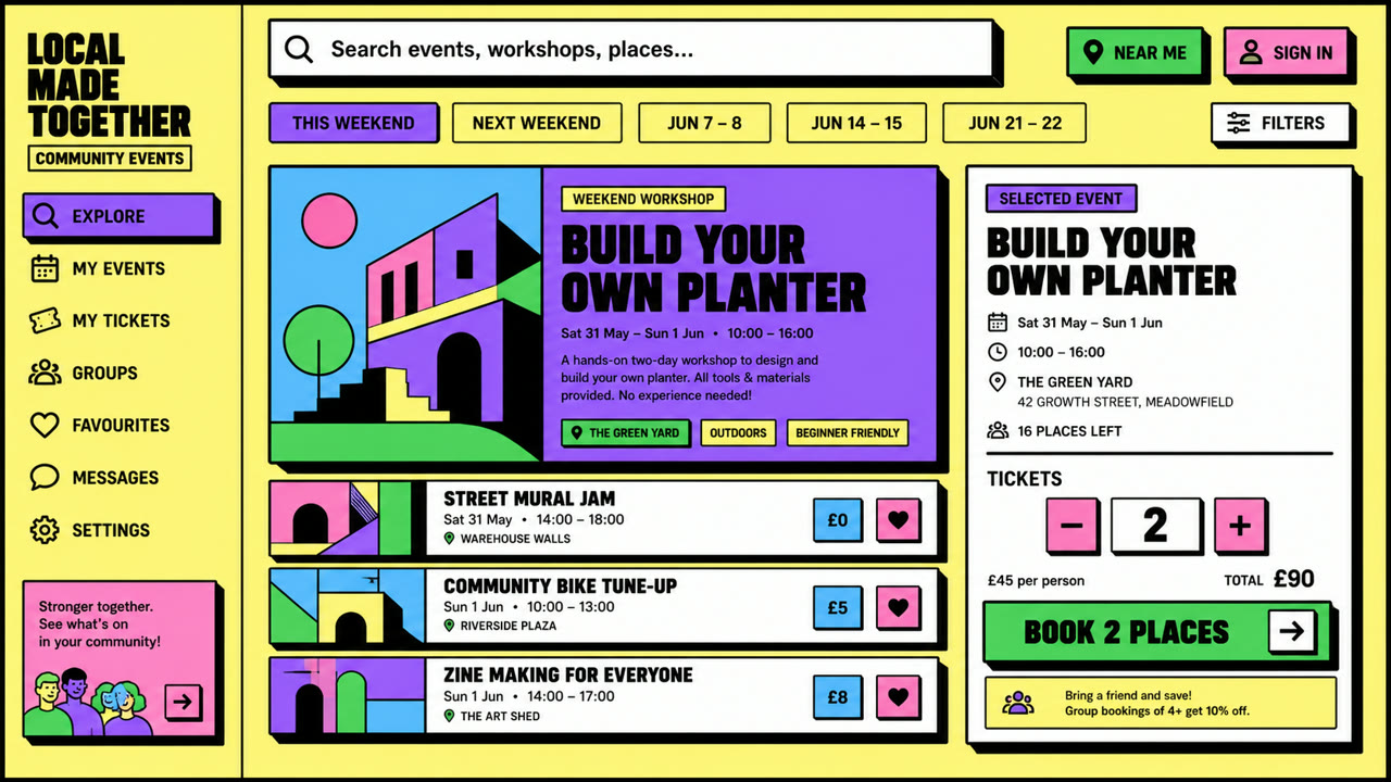 Neubrutalism — AI-generated interpretation 3