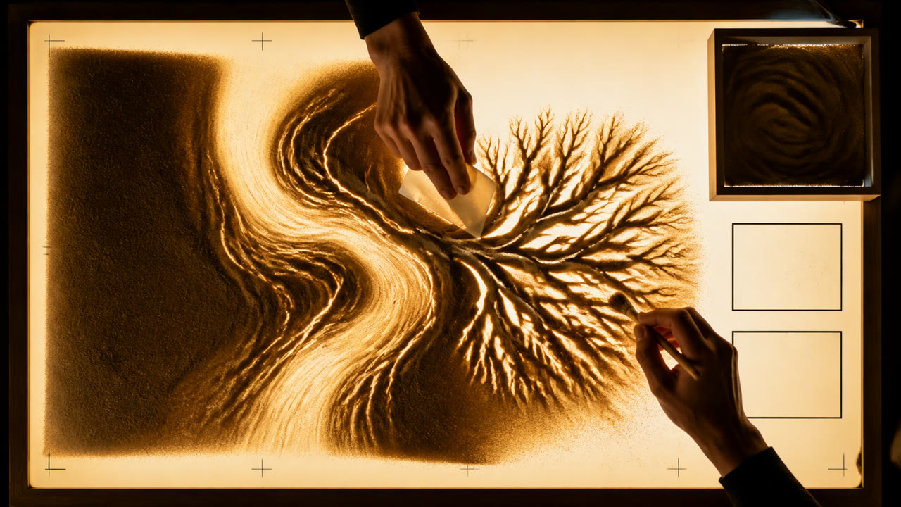 Sand Animation — KI-generierte Interpretation 2