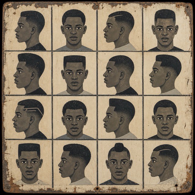 African Barbershop Sign — KI-generierte Interpretation