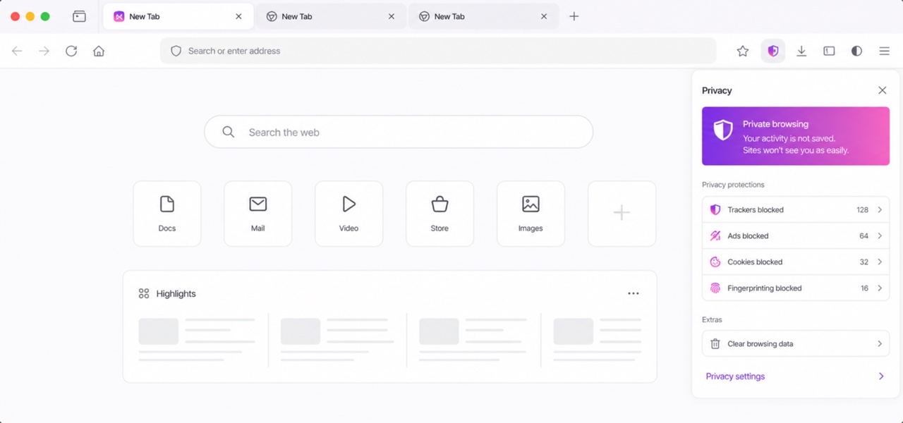 Firefox Proton — AI-generated interpretation