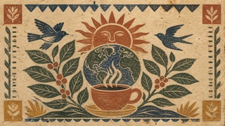 Global Village Coffeehouse — AI interpretation