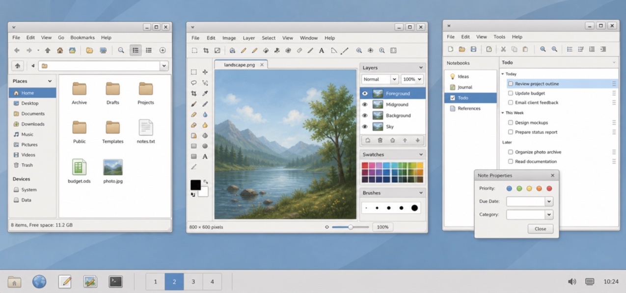 GNOME Clearlooks — AI-generated interpretation