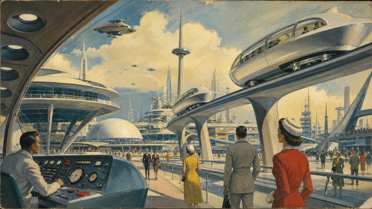 Retrofuturism — AI interpretation, not a reference