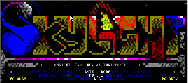 ANSI Art (BBS Scene) — Example of ANSI art — Wikimedia Commons / Public domain