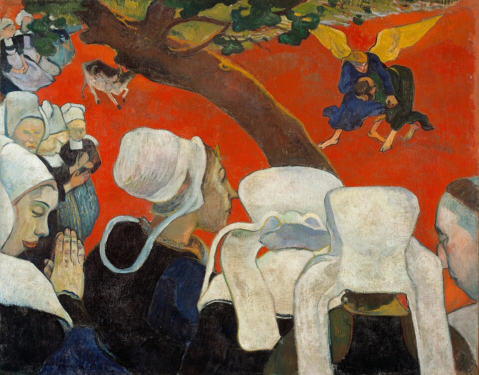 Cloisonnism — Paul Gauguin, Vision after the Sermon, 1888 — Wikimedia Commons / Public domain