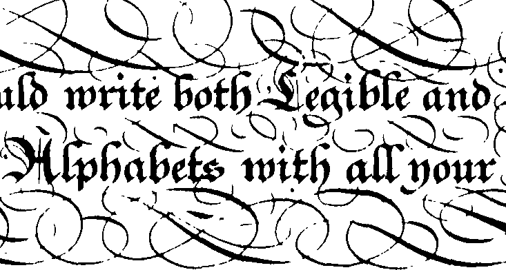 Copperplate Script — Bickham's The Universal Penman 1733–43 — Wikimedia Commons / Public domain
