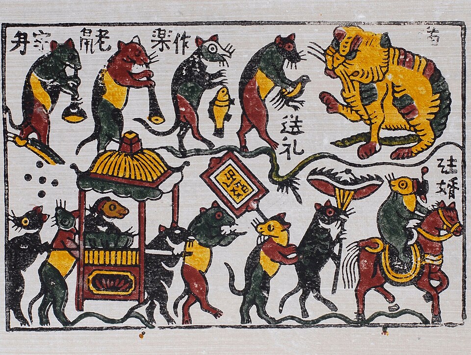 Đông Hồ Prints — Đông Hồ print, The Mouse's Wedding — Wikimedia Commons / Public domain
