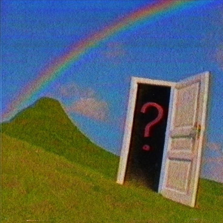 Dreamcore — Dreamcore example (door on a hill and a rainbow) — Wikimedia Commons / CC0