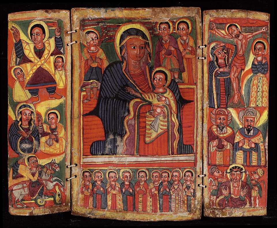 Ethiopian Icon — Triptych icon of the Virgin — Wikimedia Commons / Public domain