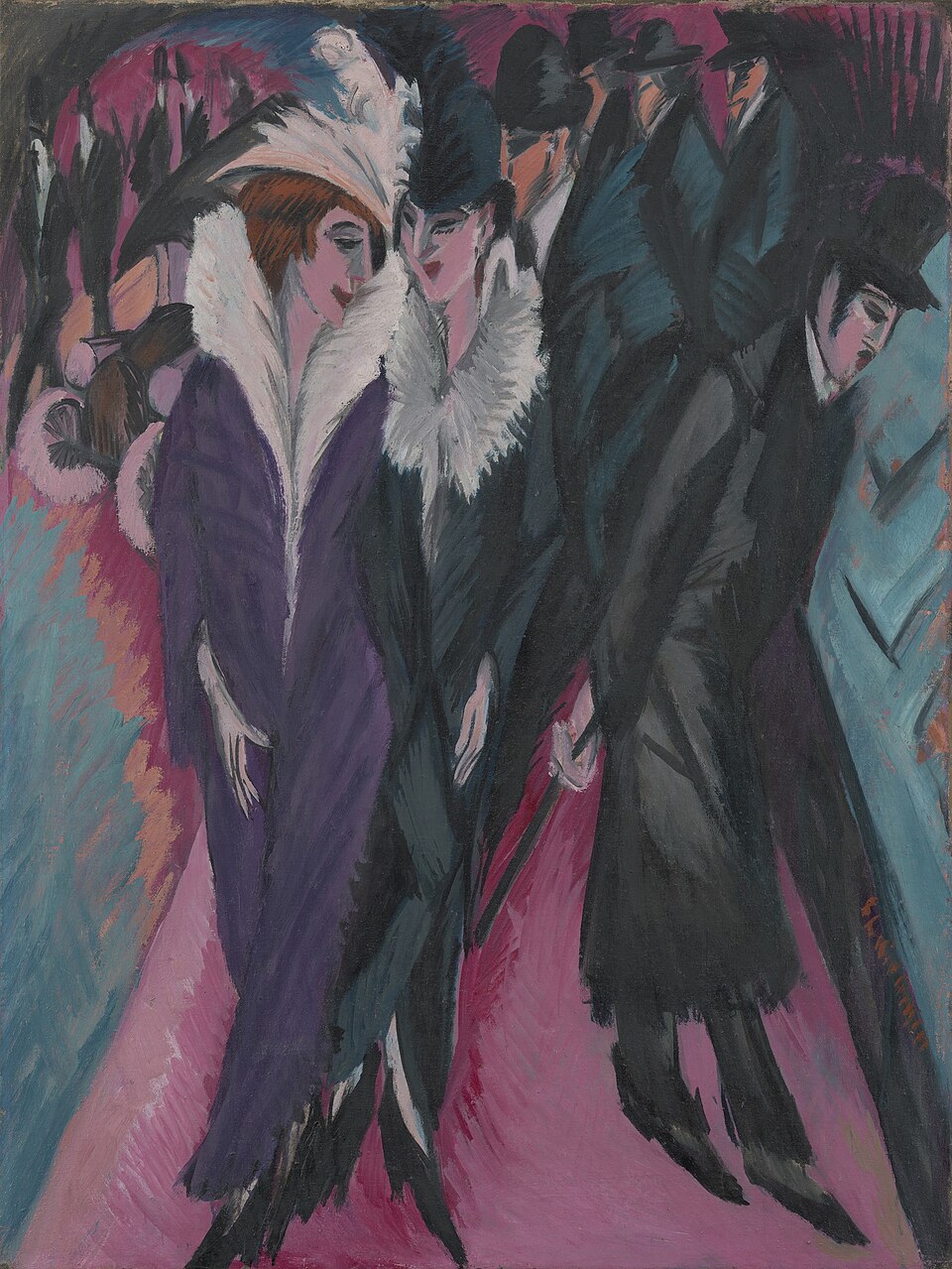 Expressionism — Kirchner, Berlin Street Scene, 1913 — Wikimedia Commons / Public domain