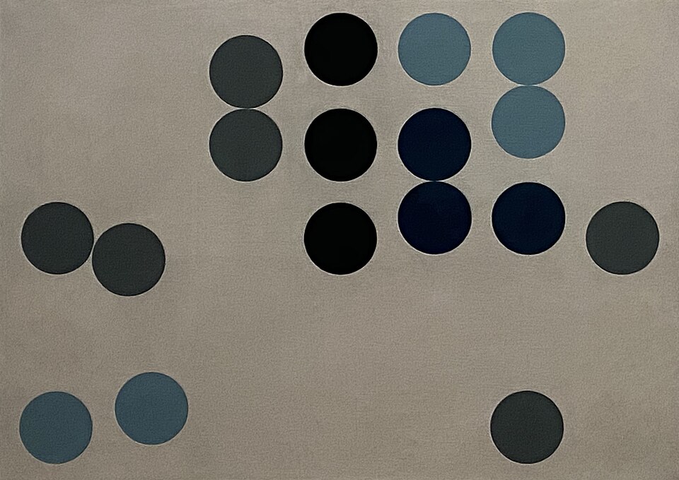 Geometric Abstraction — Sophie Taeuber-Arp, Animated Circle Figure, 1934 — Kunstmuseum Basel; reproduction: Paradise Chronicle — Wikimedia Commons / Public domain