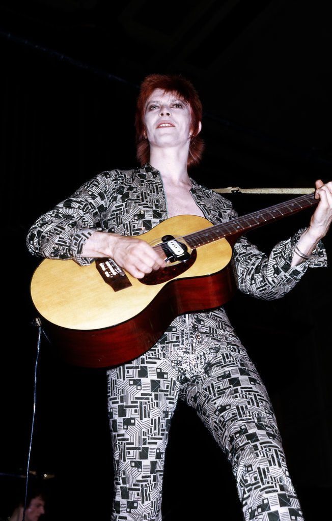 Glam Rock Fashion — David Bowie’s Ziggy Stardust stage costume, Newcastle, 1972 — photo: Rik Walton — Wikimedia Commons / CC BY-SA 2.0