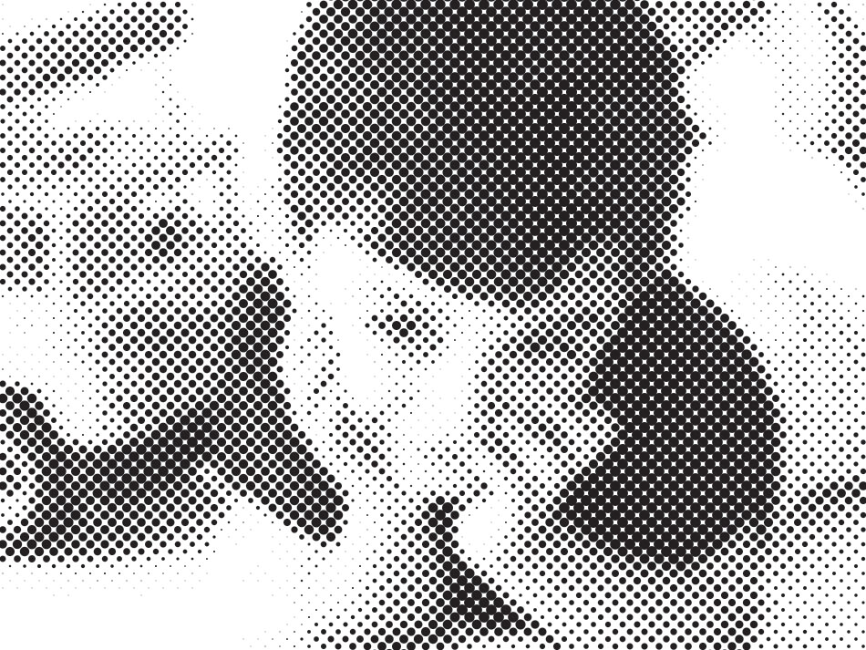 Halftone — Black halftone simulation — بهرام عفراوی — Wikimedia Commons / CC BY-SA 3.0