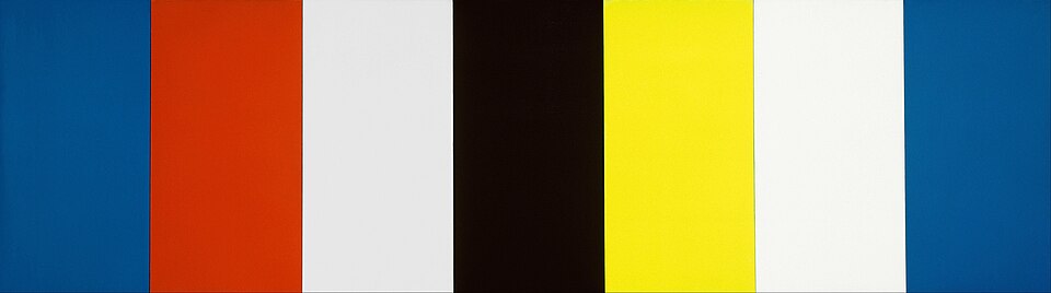 Hard-Edge Painting — Ellsworth Kelly, Red Yellow Blue White and Black — Wikimedia Commons / Public domain