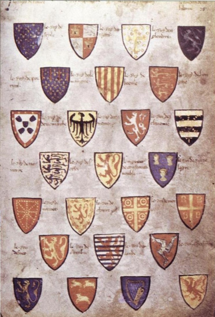 Heraldry — Wijnbergen Armorial, 13th century — Wikimedia Commons / Public domain