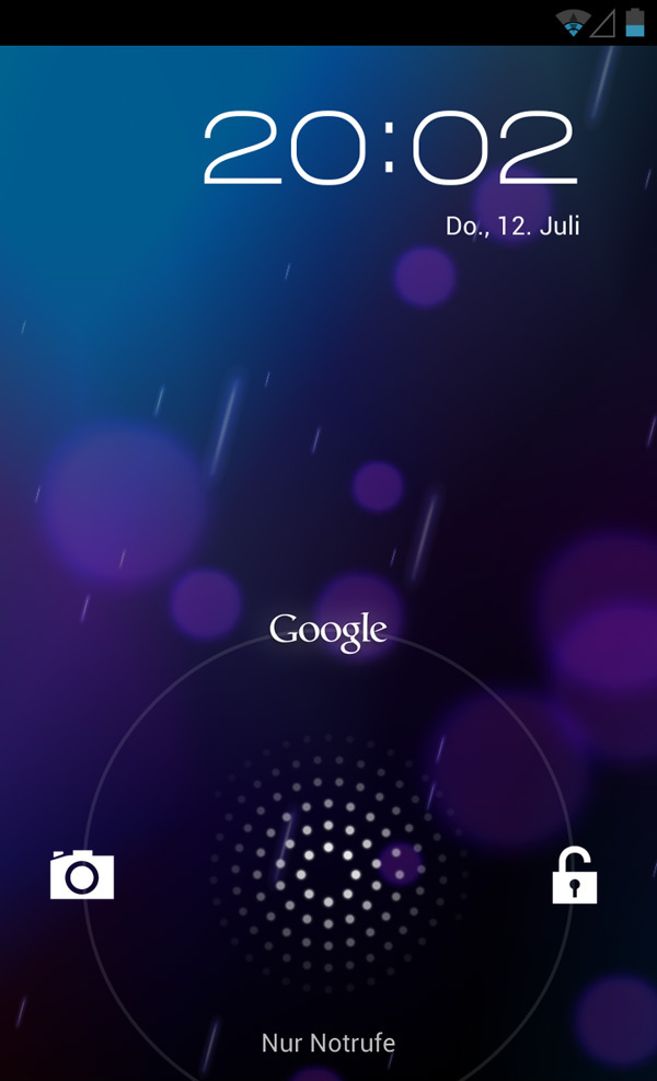Holo — Android 4.1 lock screen (Galaxy Nexus), 2012 — Wikimedia Commons / CC BY 2.5 · © Android Open Source project