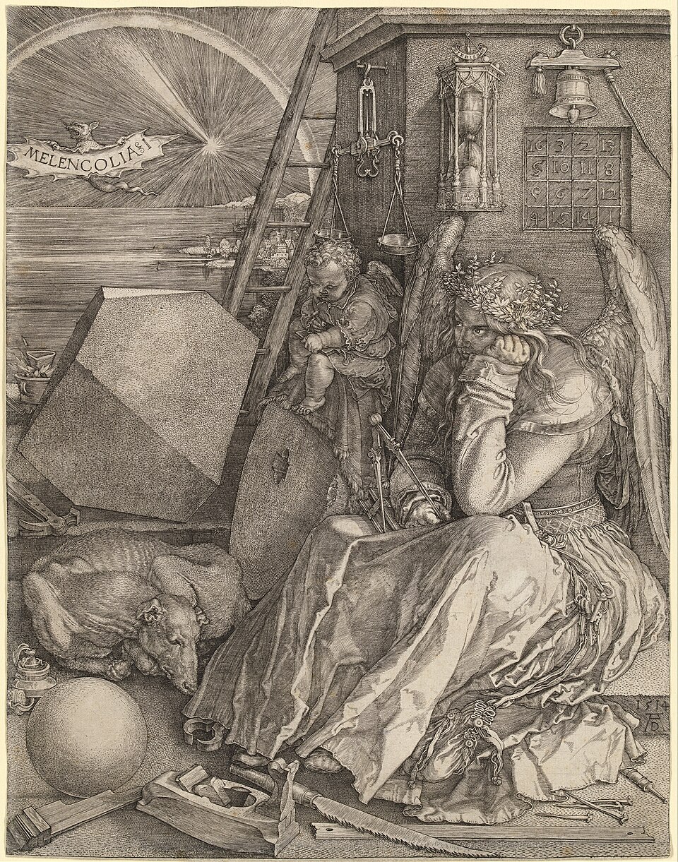 Intaglio — Dürer, Melencolia I 1514 — Wikimedia Commons / Public domain