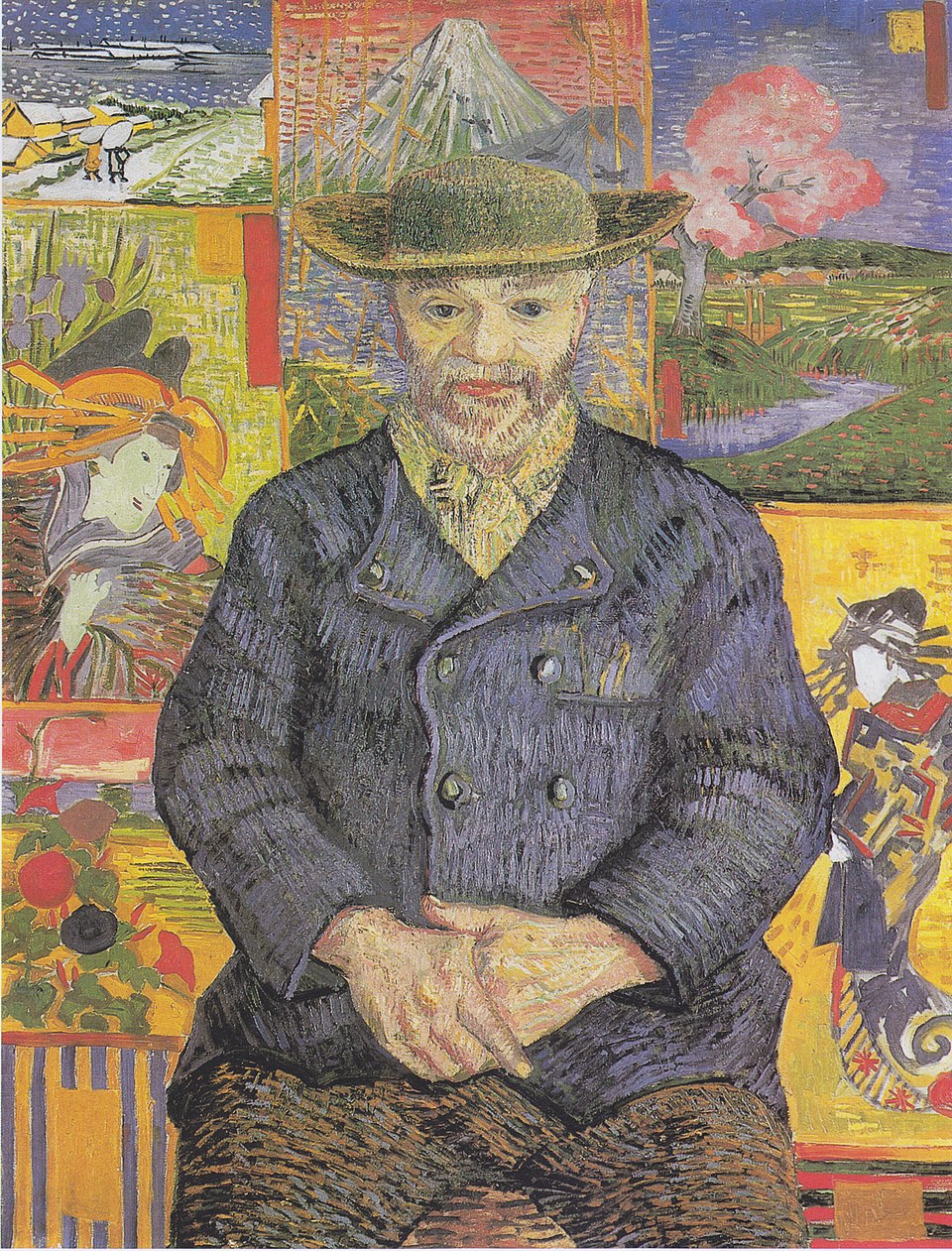Japonisme — Van Gogh, Portrait of Père Tanguy, 1887 — Wikimedia Commons / Public domain