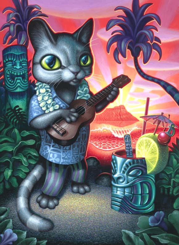 Lowbrow (Pop Surrealism) — Old Man Parker, Tiki Cat, 2016 — Wikimedia Commons / CC BY-SA 4.0