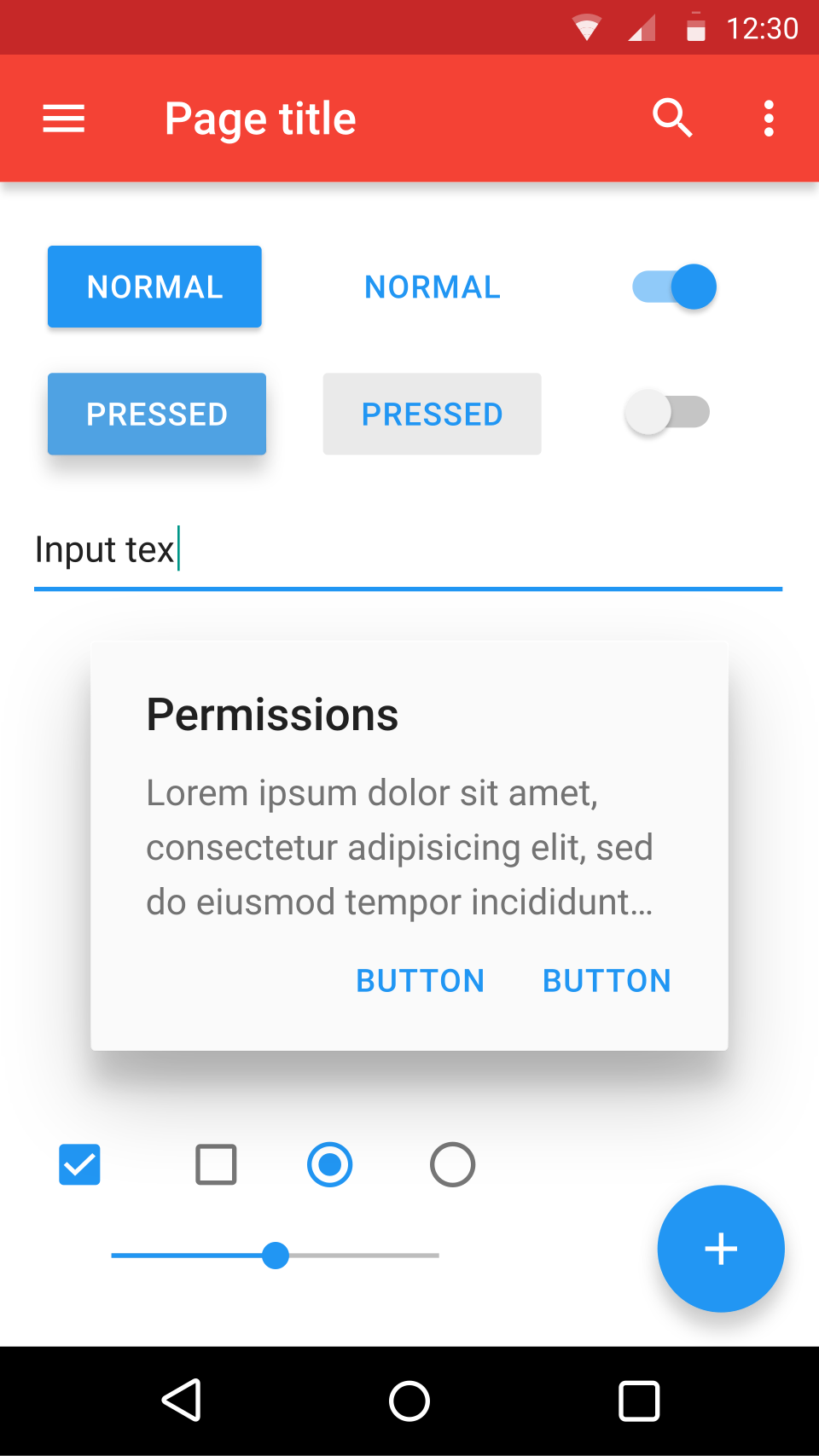 Material Design — Google, Material Design UI components — Wikimedia Commons / Public domain