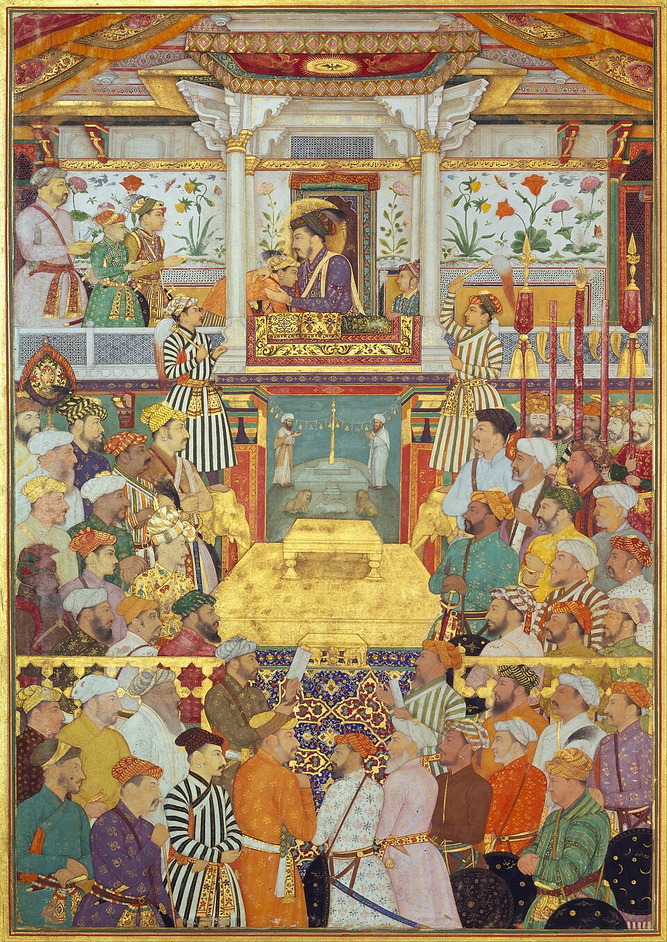 Mughal Miniature — Bichitr, illustration from the Padshahnama — Wikimedia Commons / Public domain