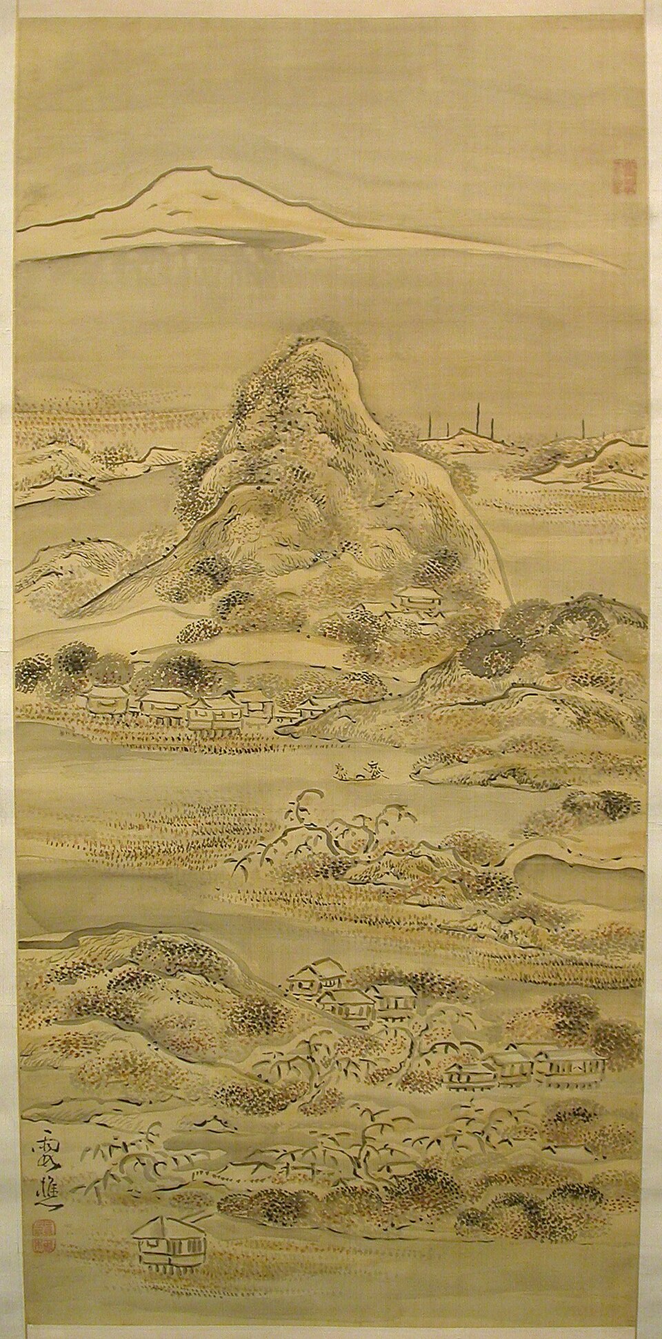 Nanga / Bunjinga — Ike Taiga, Landscapes in Summer and Winter (one of a pair), 18th century — Metropolitan Museum of Art — Wikimedia Commons / Public domain