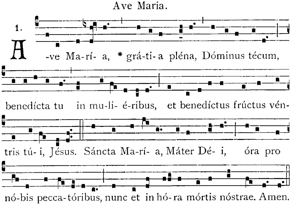 Neume Notation — Chant score of Ave Maria (CC BY-SA 4.0) · © Domínio Público