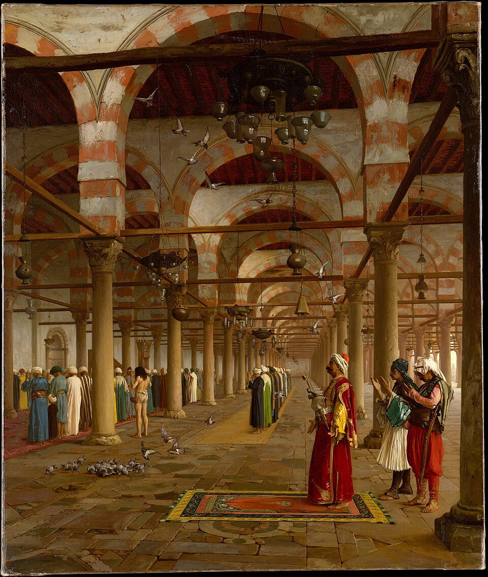 Orientalism — Jean-Léon Gérôme, Prayer in the Mosque, 1871 — Metropolitan Museum of Art — Wikimedia Commons / Public domain