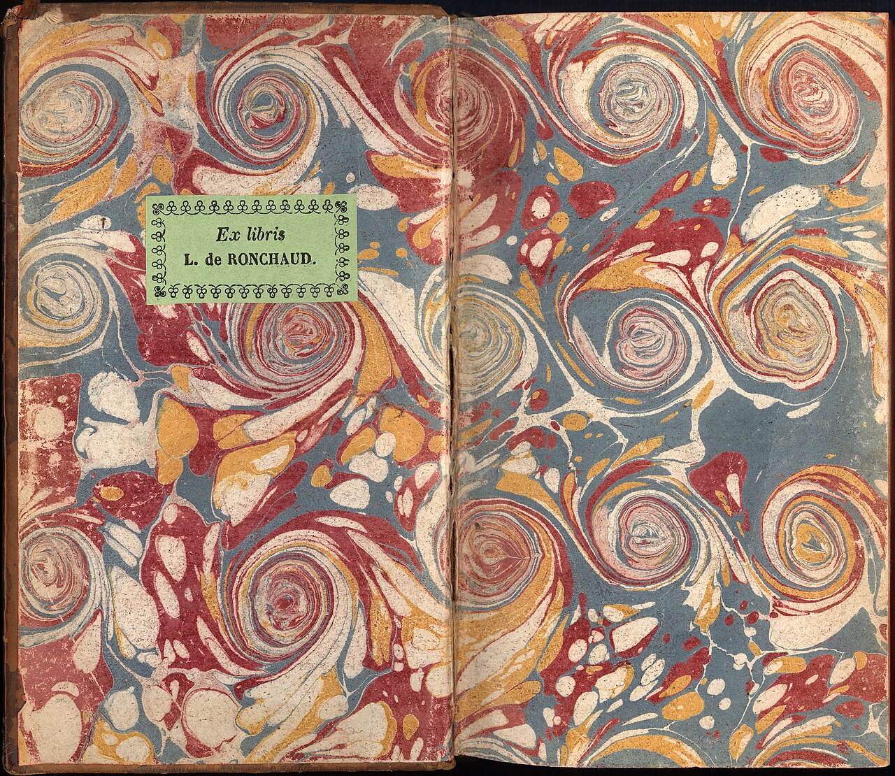 Paper Marbling — Unknown maker, French marbled endpaper, c. 1735 — Wikimedia Commons / Public domain