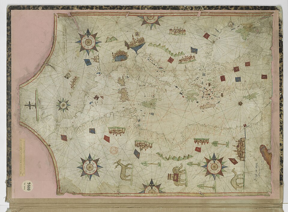 Portolan Chart — Portolan chart of the Mediterranean, 16th century — Wikimedia Commons / Public domain