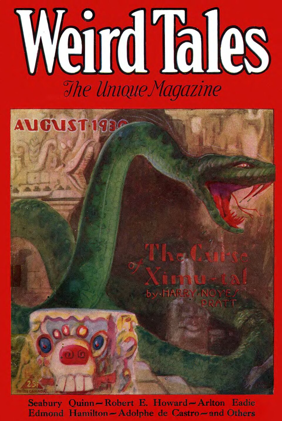 Pulp Magazine Cover — Weird Tales, August 1930 issue — Wikimedia Commons / Public domain