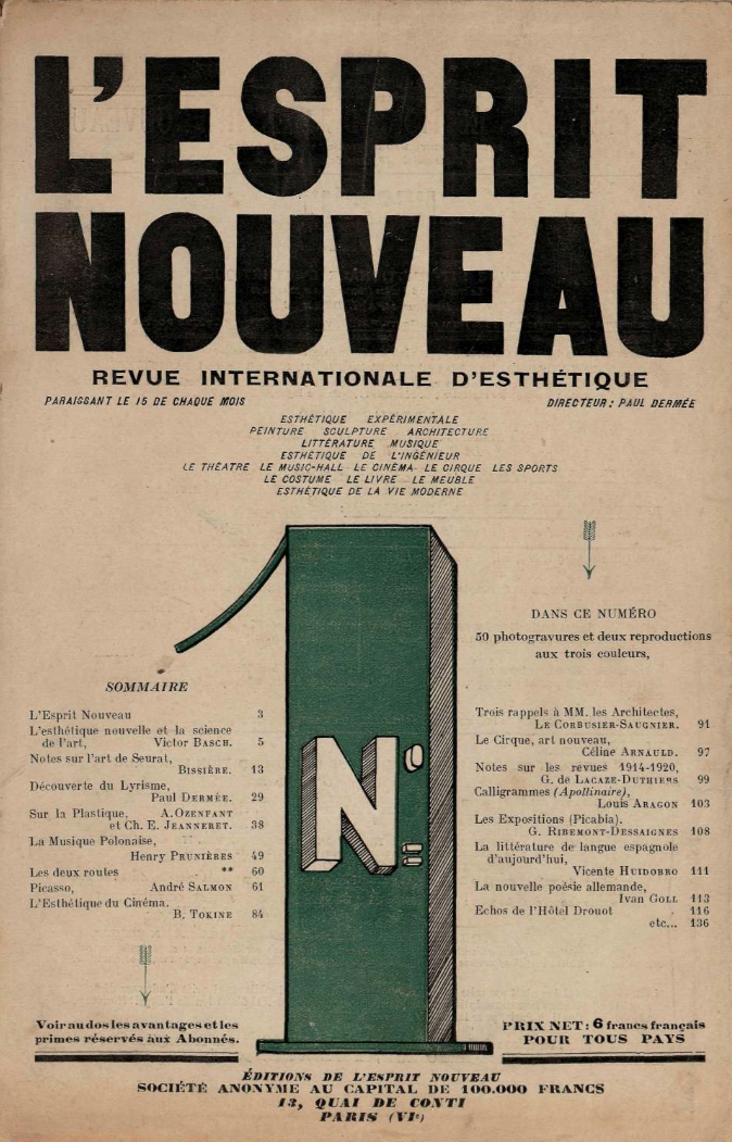 Purism — L'Esprit Nouveau, no. 1 — Wikimedia Commons / Public domain
