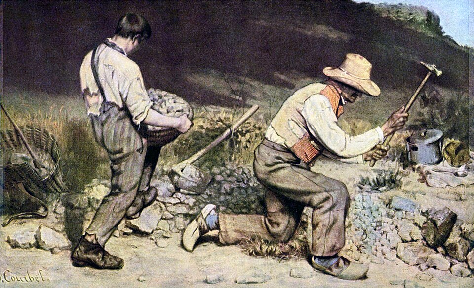 Realism — ギュスターヴ・クールベ『石割り人夫』— Wikimedia Commons / Public domain