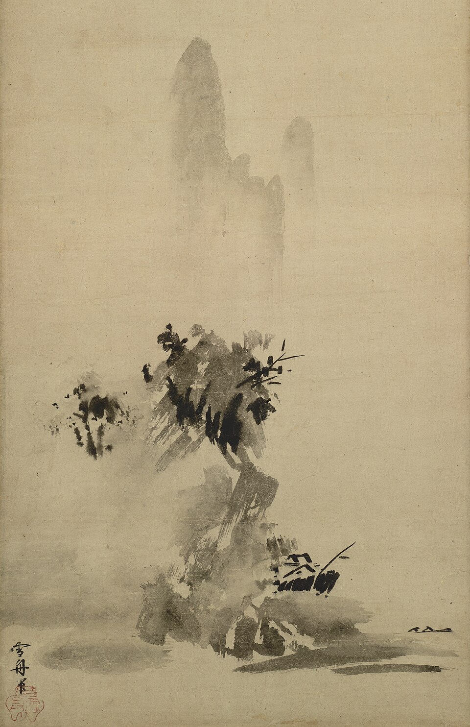Sumi-e — Sesshū, Haboku Landscape, 1495 — Wikimedia Commons / Public domain