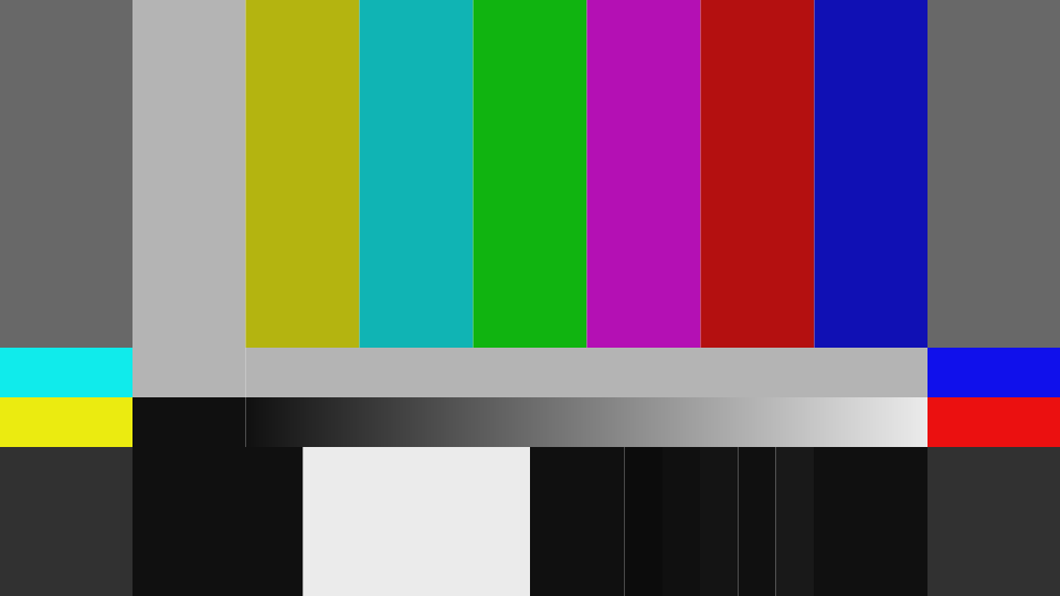 Test Card — SMPTE RP219 colour bars (CC BY-SA 4.0) · © Chris319