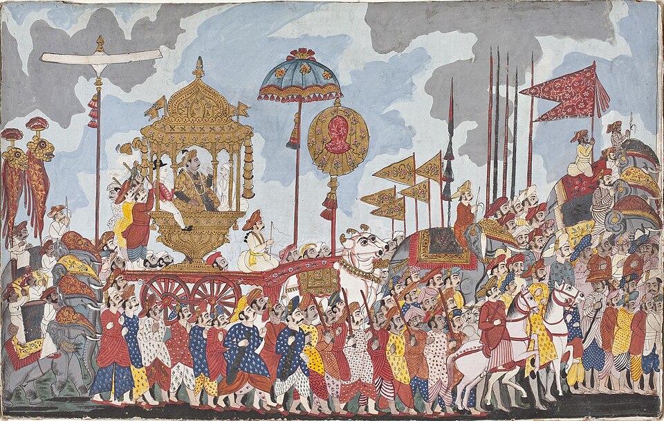 Thanjavur Painting — Royal Procession with Raja Amar Singh, ca. 1790 — LACMA, M.90.141.5 (court painting) — Wikimedia Commons / Public domain