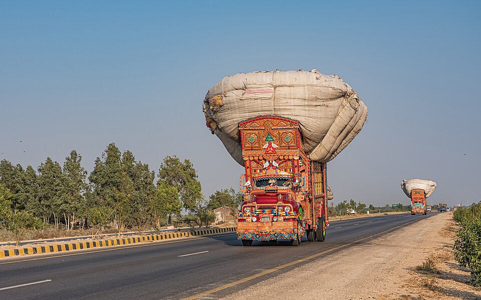 South Asian Truck Art — Decorated truck on the N-5 highway (FAL) · © A.Savin