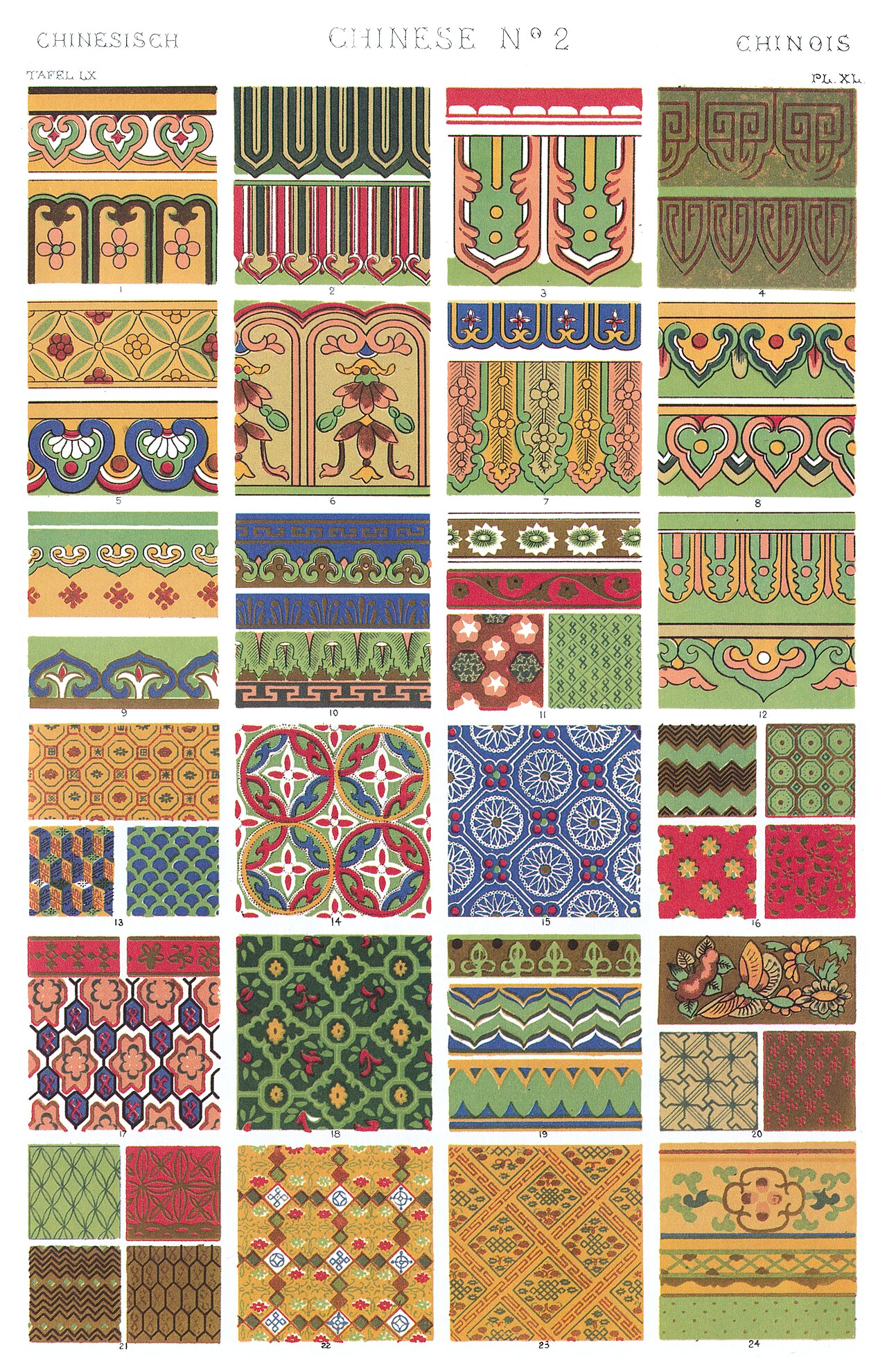 Victorian Ornament — Owen Jones, The Grammar of Ornament, Plate LX, 1868 — Wikimedia Commons / Public domain