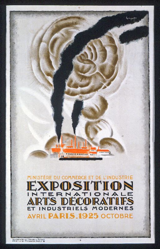 Art Deco — Poster for the 1925 Paris International Exposition of Decorative Arts — Wikimedia Commons / Public domain